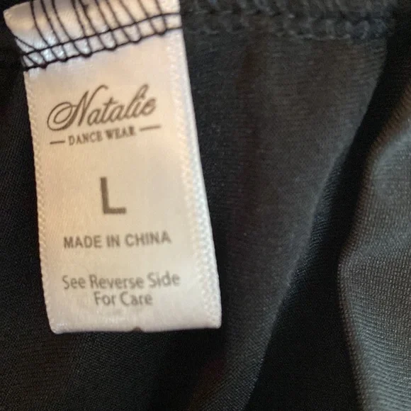 Kids Black Dance shorts with attached tutu on back and sides- Size L - Picture 4 of 4